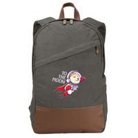 Dogecoin To The Moon Coin Crypto Currency Super Astronaut Cotton Canvas Backpack
