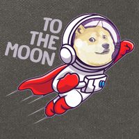 Dogecoin To The Moon Coin Crypto Currency Super Astronaut Cotton Canvas Backpack