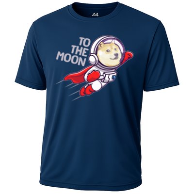 Dogecoin To The Moon Coin Crypto Currency Super Astronaut Performance Shirt