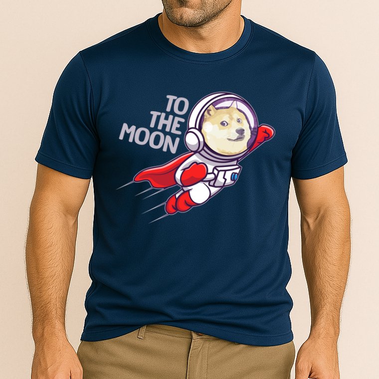 Dogecoin To The Moon Coin Crypto Currency Super Astronaut Performance Shirt