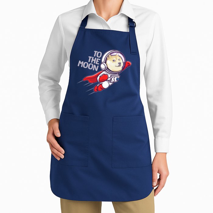 Dogecoin To The Moon Coin Crypto Currency Super Astronaut Apron