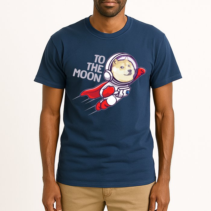 Dogecoin To The Moon Coin Crypto Currency Super Astronaut Tall T-Shirt