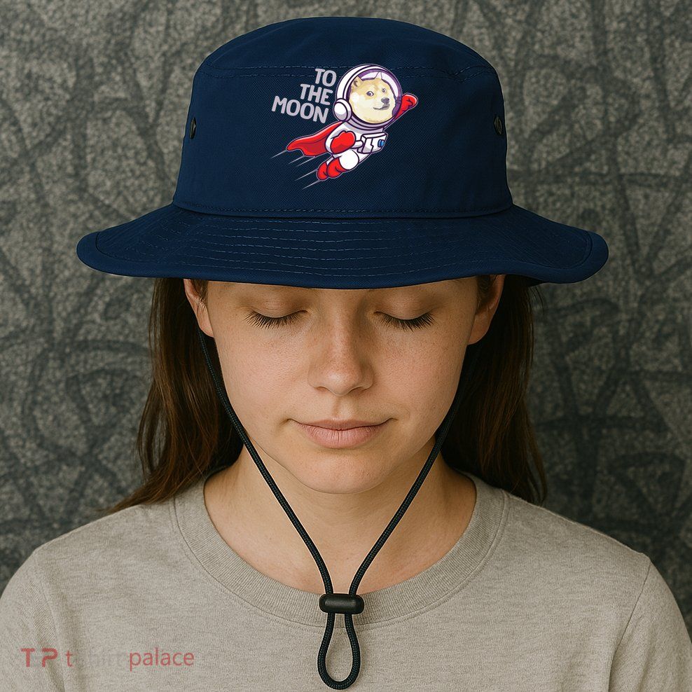 Dogecoin To The Moon Coin Crypto Currency Super Astronaut Bucket Hat