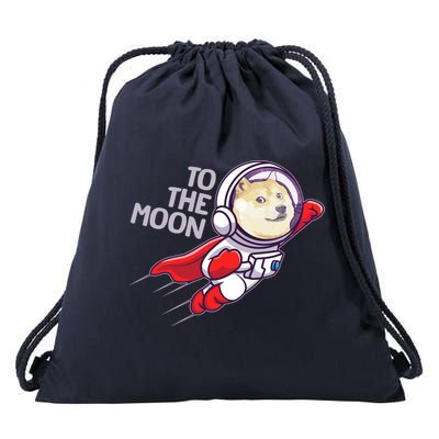 Dogecoin To The Moon Coin Crypto Currency Super Astronaut Drawstring Bag