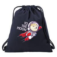 Dogecoin To The Moon Coin Crypto Currency Super Astronaut Drawstring Bag
