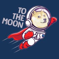 Dogecoin To The Moon Coin Crypto Currency Super Astronaut Drawstring Bag