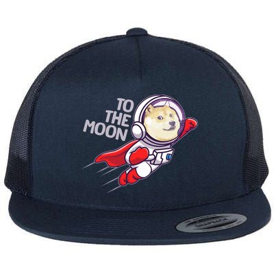 Dogecoin To The Moon Coin Crypto Currency Super Astronaut Flatbill Hat