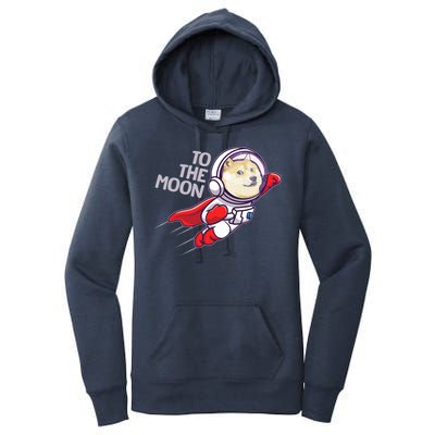 Dogecoin To The Moon Coin Crypto Currency Super Astronaut Women's Pullover Hoodie