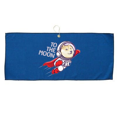 Dogecoin To The Moon Coin Crypto Currency Super Astronaut Large Microfiber Waffle Golf Towel
