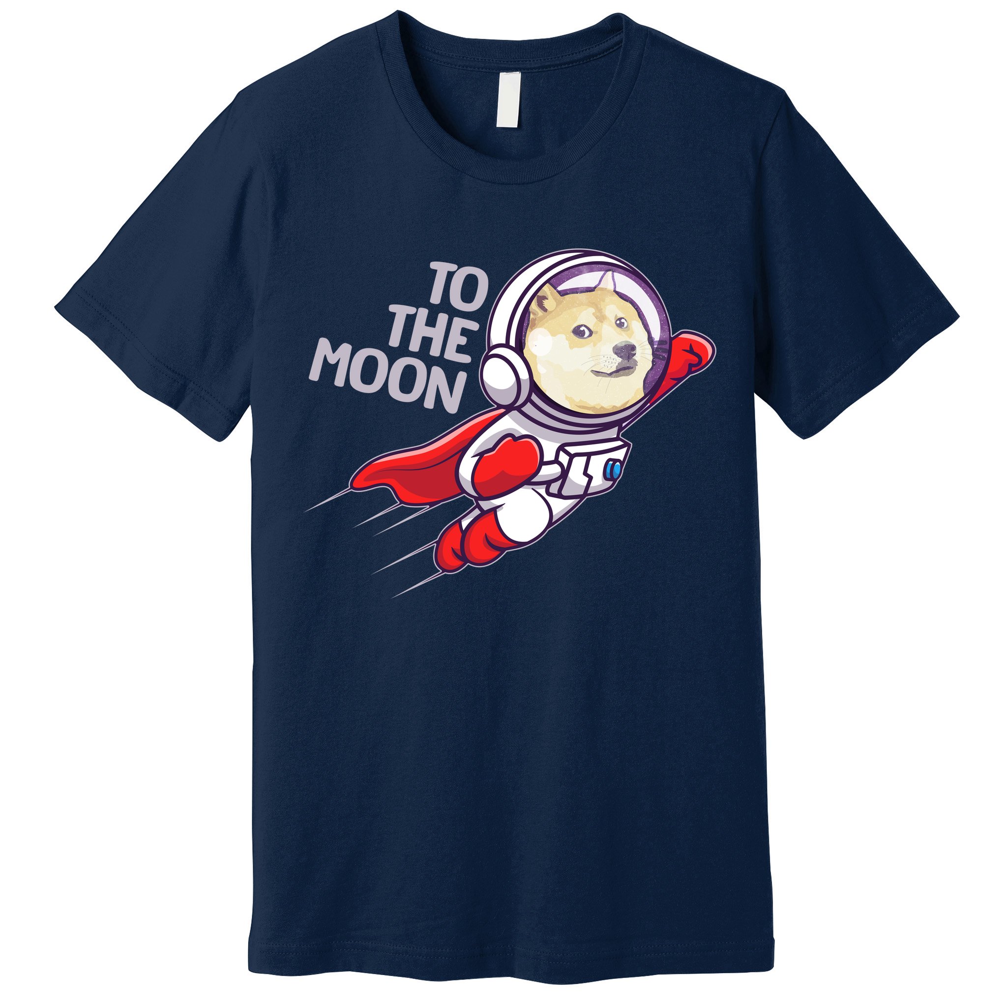 Dogecoin To The Moon Coin Crypto Currency Super Astronaut Premium T-Shirt