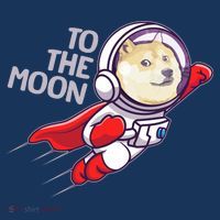 Dogecoin To The Moon Coin Crypto Currency Super Astronaut 25L Jumbo Tote