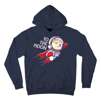 Dogecoin To The Moon Coin Crypto Currency Super Astronaut Tall Hoodie