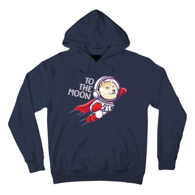 Dogecoin To The Moon Coin Crypto Currency Super Astronaut Tall Hoodie