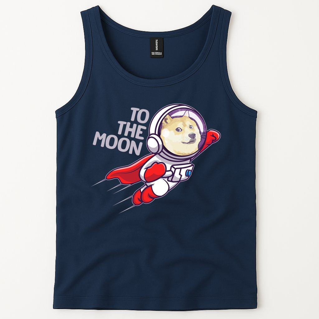 Dogecoin To The Moon Coin Crypto Currency Super Astronaut Tank Top