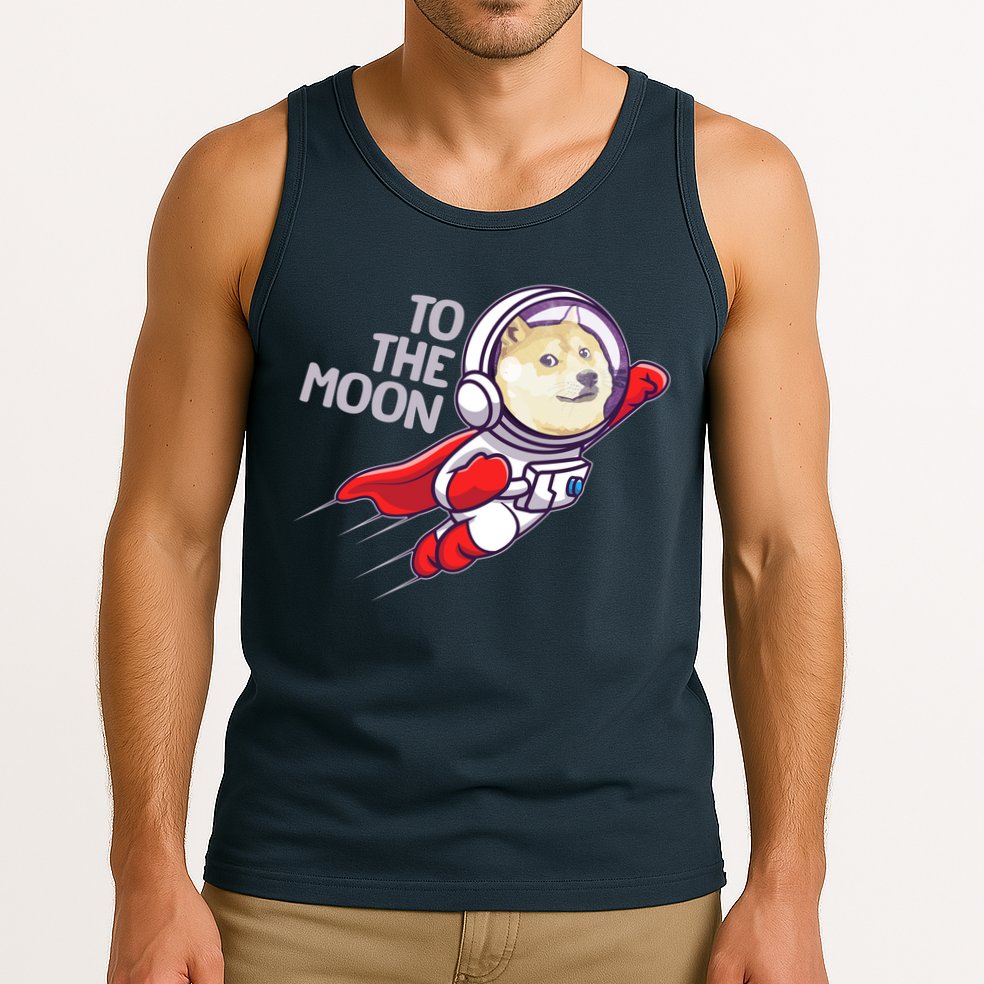 Dogecoin To The Moon Coin Crypto Currency Super Astronaut Tank Top