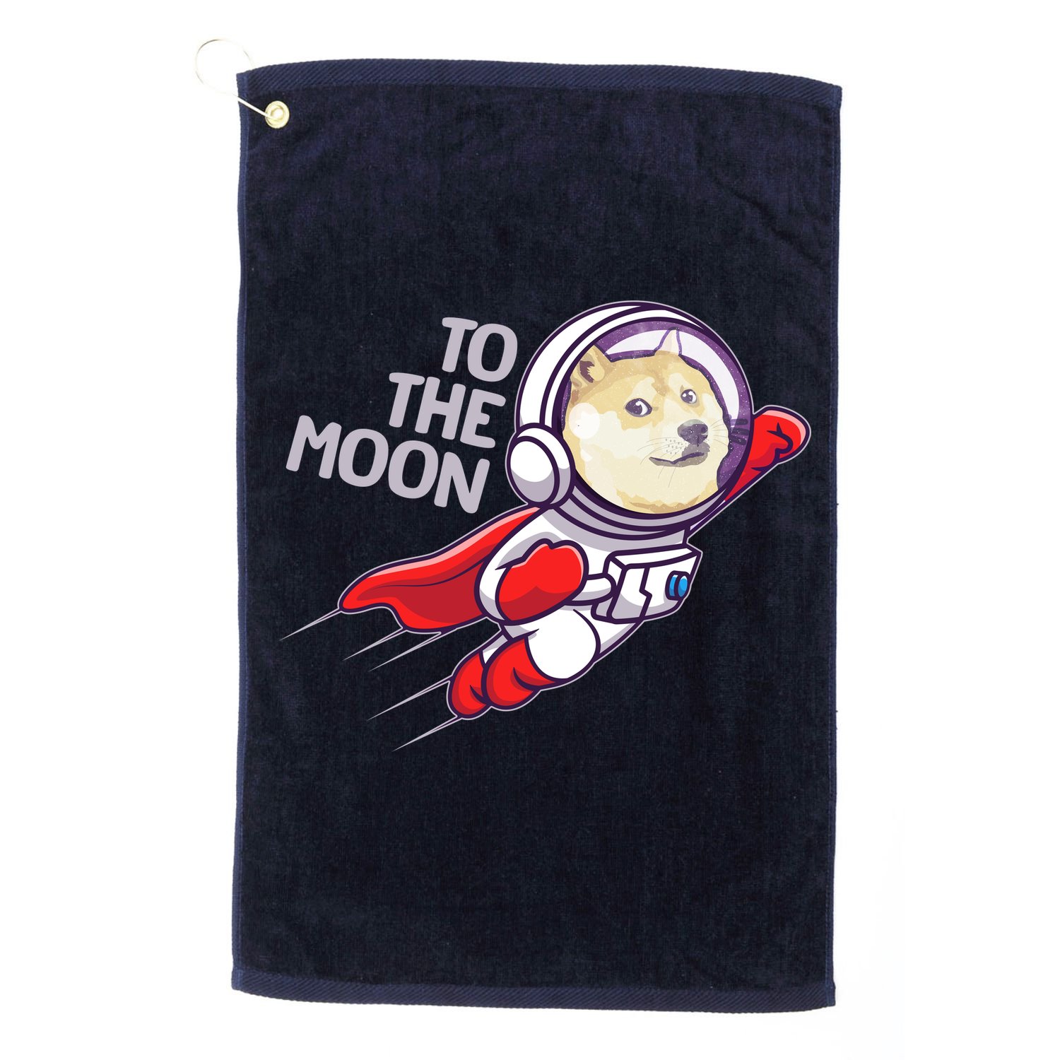 Dogecoin To The Moon Coin Crypto Currency Super Astronaut Golf Towel