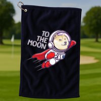 Dogecoin To The Moon Coin Crypto Currency Super Astronaut Golf Towel