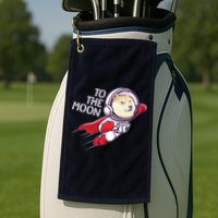 Dogecoin To The Moon Coin Crypto Currency Super Astronaut Golf Towel