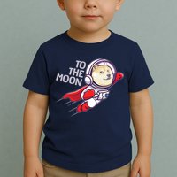 Dogecoin To The Moon Coin Crypto Currency Super Astronaut Toddler T-Shirt