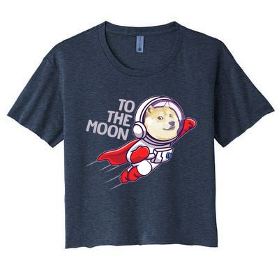 Dogecoin To The Moon Coin Crypto Currency Super Astronaut Crop Top