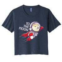Dogecoin To The Moon Coin Crypto Currency Super Astronaut Crop Top