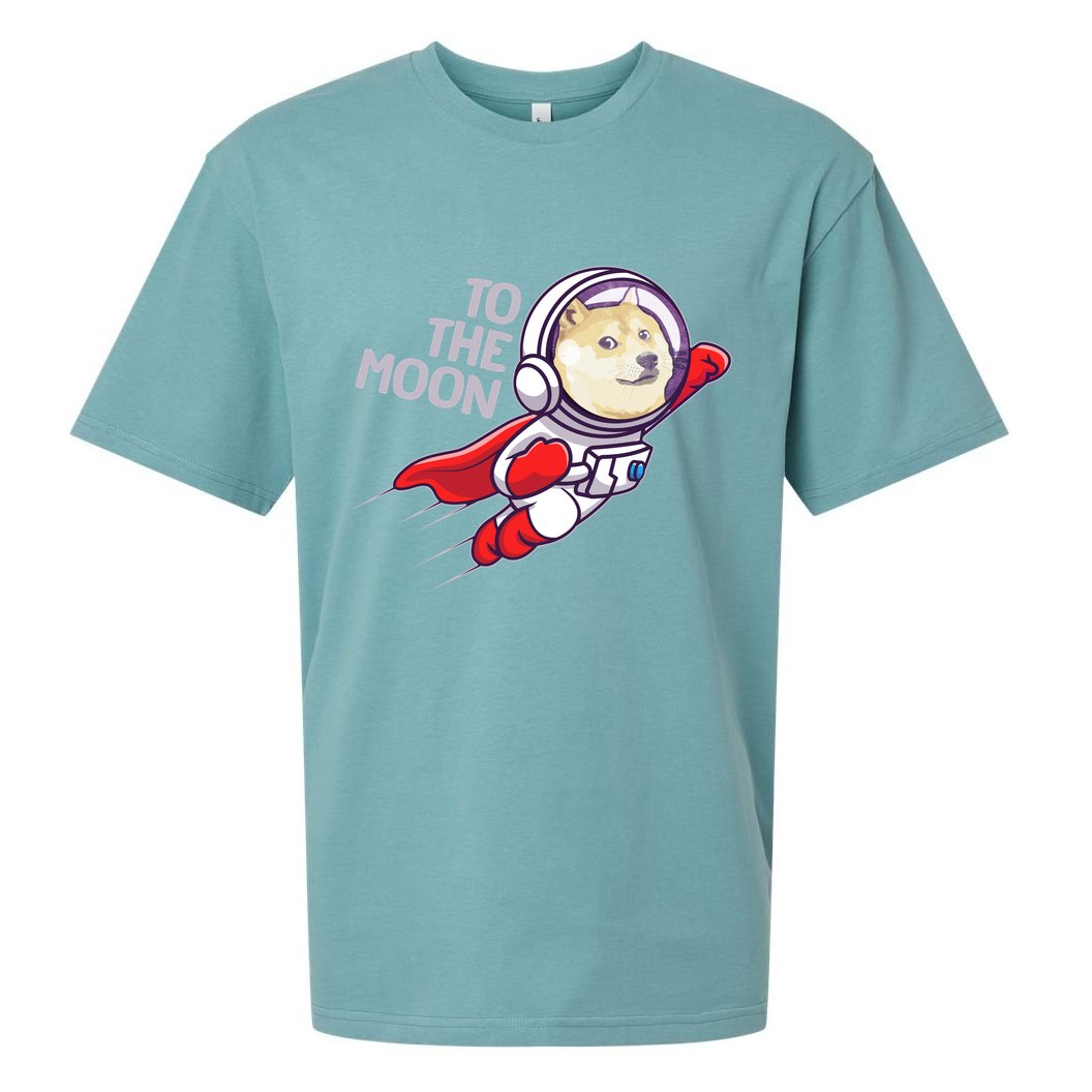 Dogecoin To The Moon Coin Crypto Currency Super Astronaut Sueded Cloud Jersey T-Shirt