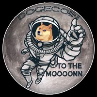 Dogecoin To the Moon Doge USA-Made Doggie Bandana