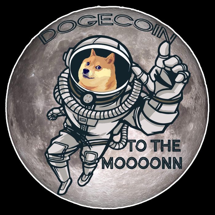 Dogecoin To the Moon Doge USA-Made Doggie Bandana