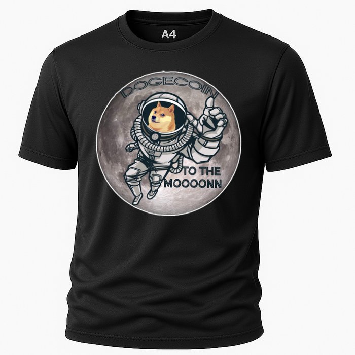 Dogecoin To the Moon Doge Cooling Performance Crew T-Shirt