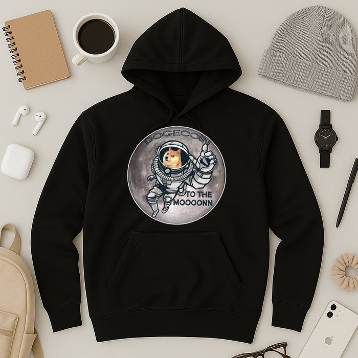 Dogecoin To the Moon Doge Hoodie