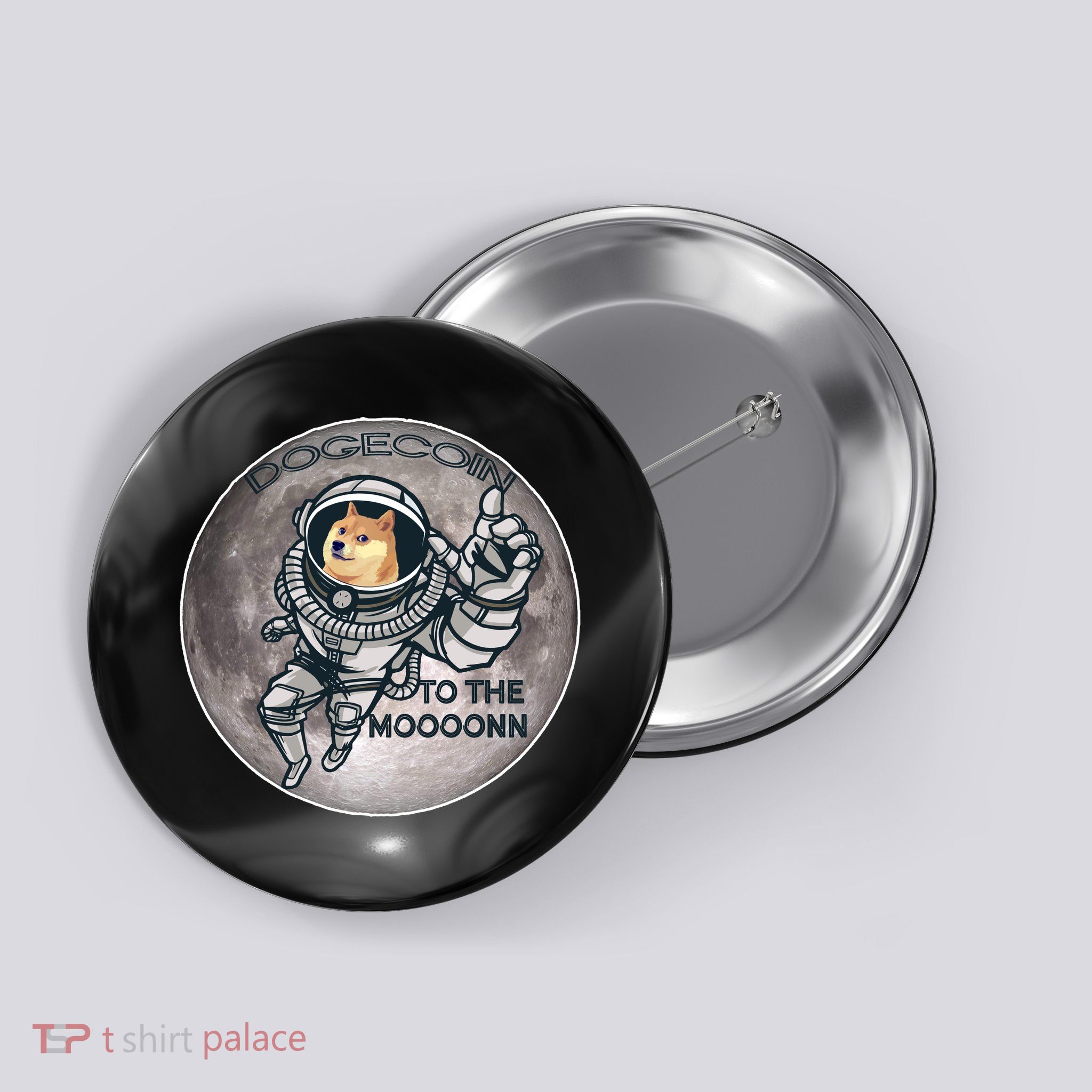 Dogecoin To the Moon Doge Button