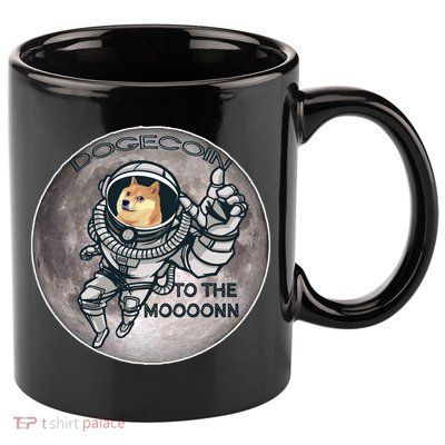 Dogecoin To the Moon Doge 11oz C Handle Ceramic Mug
