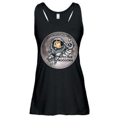 Dogecoin To the Moon Doge Ladies Essential Flowy Tank