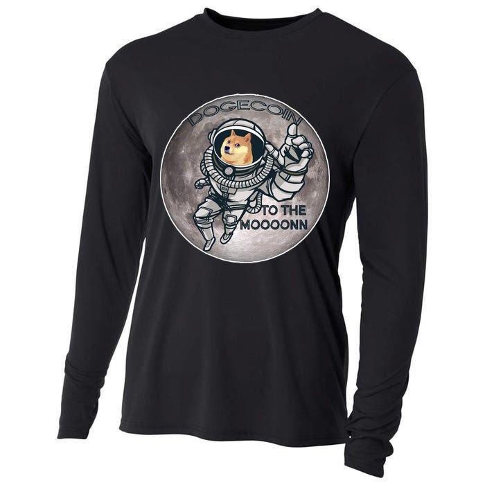 Dogecoin To the Moon Doge Cooling Performance Long Sleeve Crew