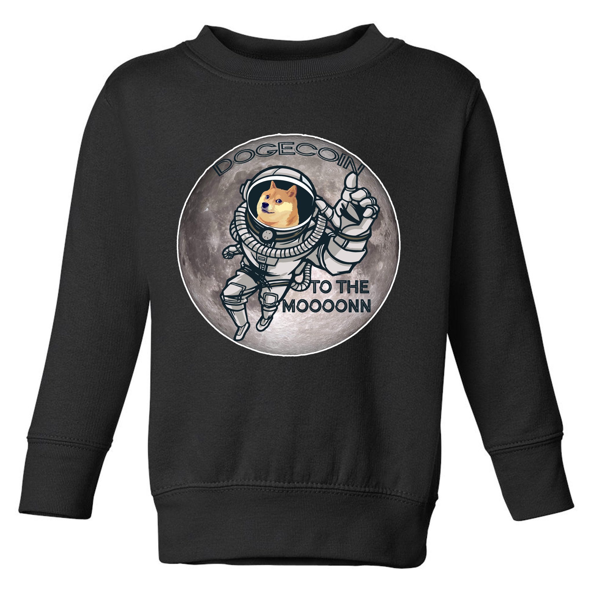 Dogecoin To the Moon Doge Toddler Sweatshirt