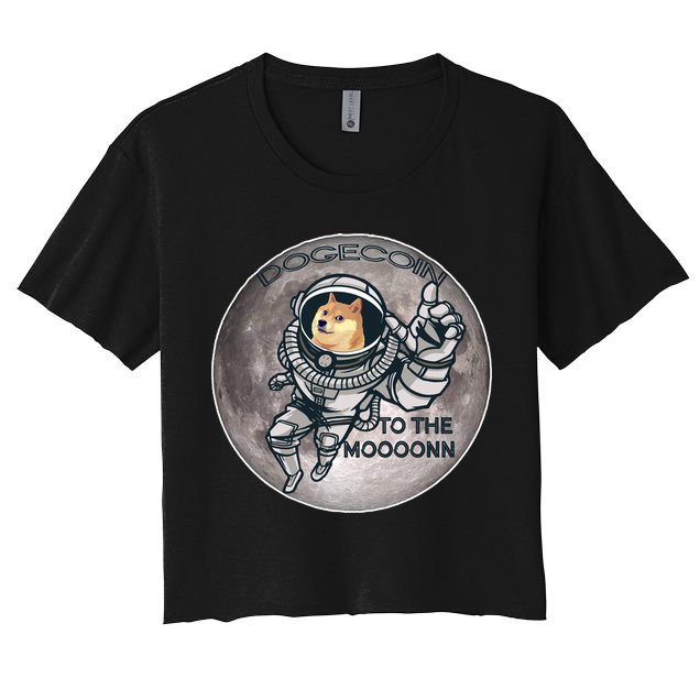 Dogecoin To the Moon Doge Crop Top