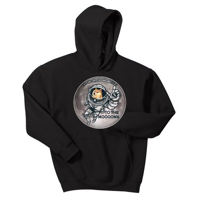 Dogecoin To the Moon Doge Kids Hoodie