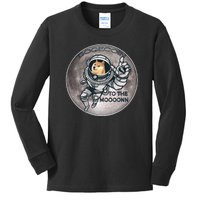 Dogecoin To the Moon Doge Kids Long Sleeve Shirt