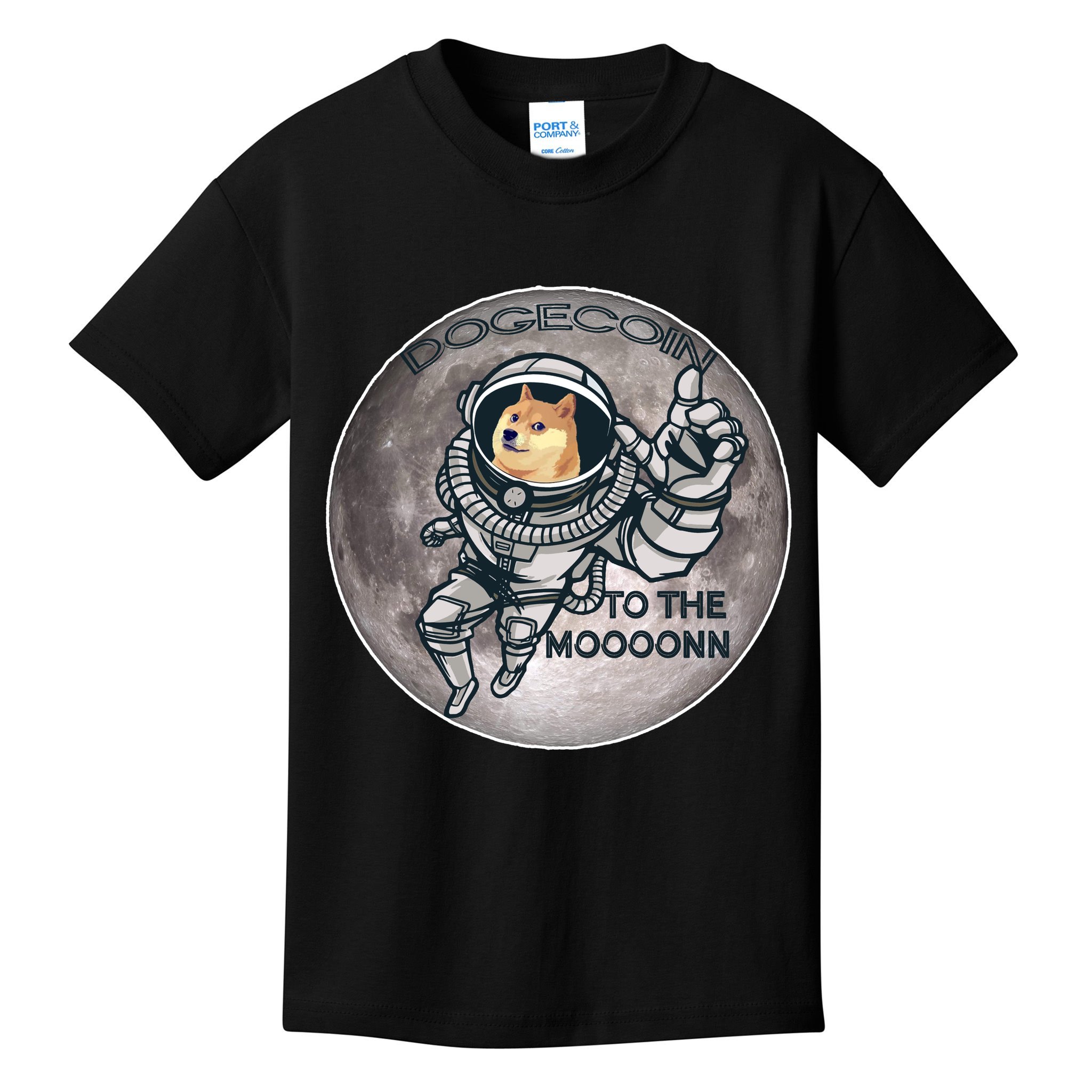 Dogecoin To the Moon Doge Kids T-Shirt