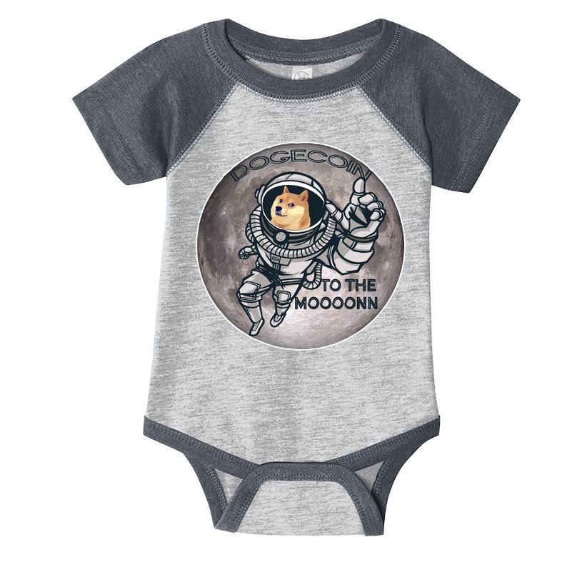 Dogecoin To the Moon Doge Infant Baby Jersey Bodysuit
