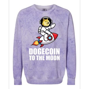 DogeCoin To The Moon Doge Crypto Colorblast Crewneck Sweatshirt