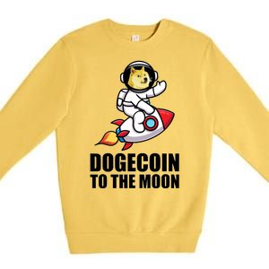 DogeCoin To The Moon Doge Crypto Premium Crewneck Sweatshirt