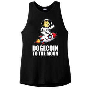 DogeCoin To The Moon Doge Crypto Ladies PosiCharge Tri-Blend Wicking Tank