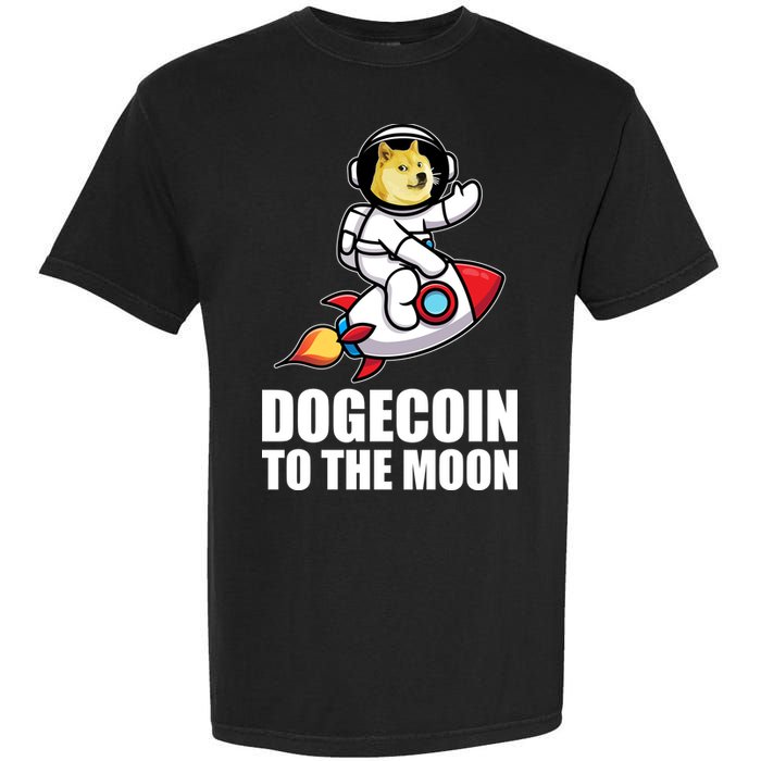 DogeCoin To The Moon Doge Crypto Garment-Dyed Heavyweight T-Shirt