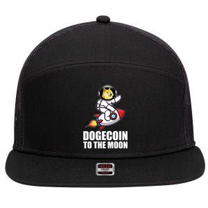 DogeCoin To The Moon Doge Crypto 7 Panel Mesh Trucker Snapback Hat