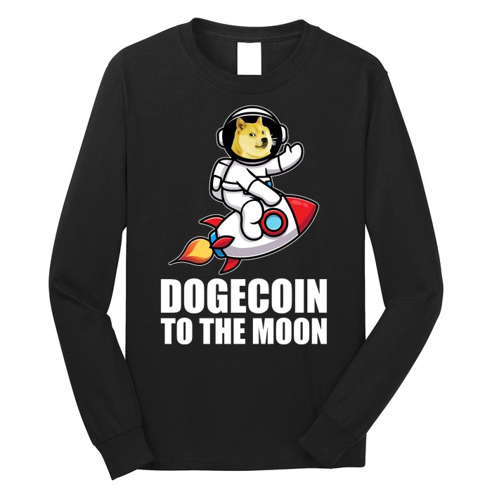 DogeCoin To The Moon Doge Crypto Long Sleeve Shirt