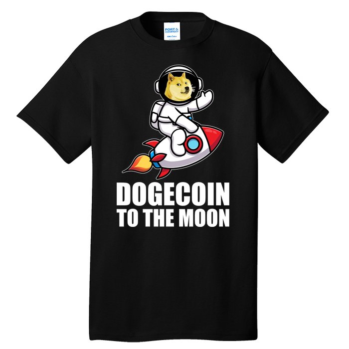 DogeCoin To The Moon Doge Crypto Tall T-Shirt