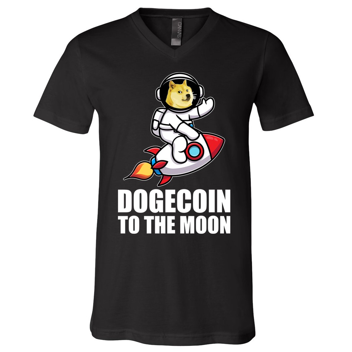 DogeCoin To The Moon Doge Crypto V-Neck T-Shirt
