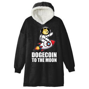 DogeCoin To The Moon Doge Crypto Hooded Wearable Blanket