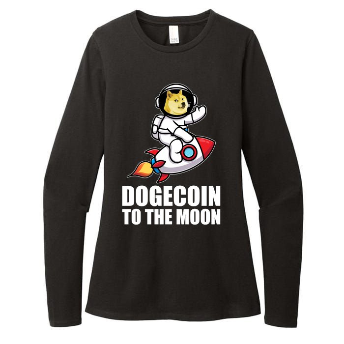 DogeCoin To The Moon Doge Crypto Womens CVC Long Sleeve Shirt